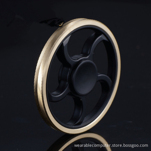 Custom Aluminium Alloy Fidget Spinner Matte Gold Colorful Hand Spinner